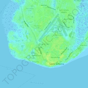 Mappa topografica Kings Terrace, altitudine, rilievo