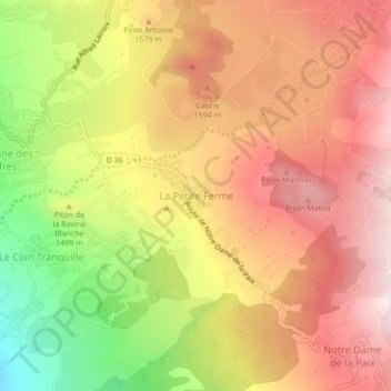 Mappa topografica La Petite Ferme, altitudine, rilievo