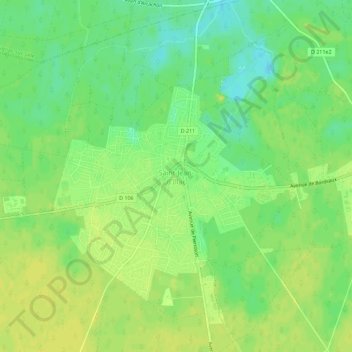 Mappa topografica Saint-Jean-d'Illac, altitudine, rilievo