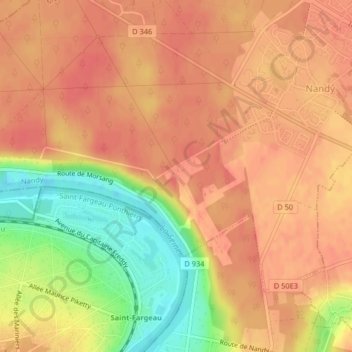 Mappa topografica Cèdre, altitudine, rilievo