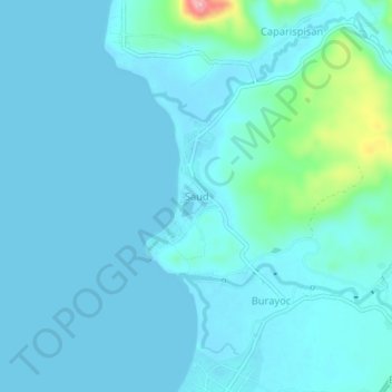 Mappa topografica Saud, altitudine, rilievo