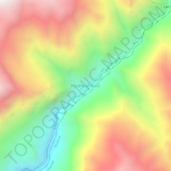 Mappa topografica Huancahuasi, altitudine, rilievo