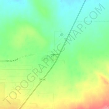 Mappa topografica Rogerson, altitudine, rilievo