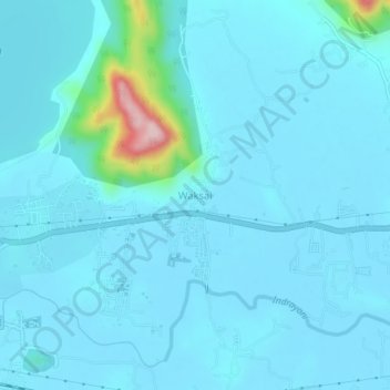 Mappa topografica Waksai, altitudine, rilievo
