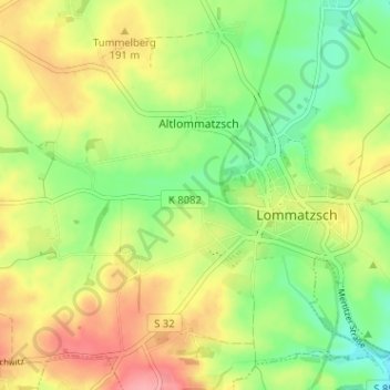 Mappa topografica Messa, altitudine, rilievo