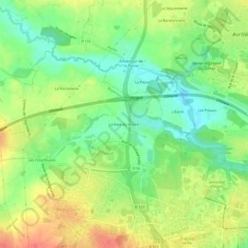 Mappa topografica La Haie du Moulin, altitudine, rilievo