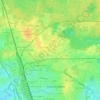 Mappa topografica Le Chène Rond, altitudine, rilievo