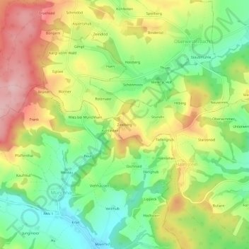 Mappa topografica Zinsberg, altitudine, rilievo