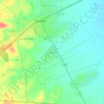 Mappa topografica Sagat, altitudine, rilievo