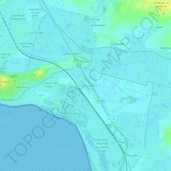 Mappa topografica Les Trois Canons, altitudine, rilievo