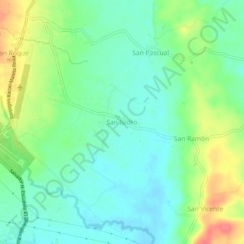 Mappa topografica San Isidro, altitudine, rilievo