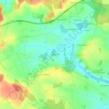 Mappa topografica La Bortière, altitudine, rilievo