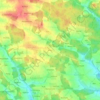 Mappa topografica Hacken, altitudine, rilievo