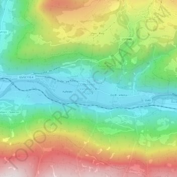 Mappa topografica Obervintl, altitudine, rilievo