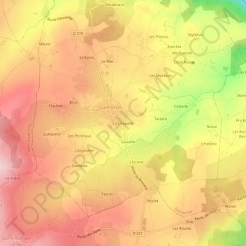 Mappa topografica La Chapelle, altitudine, rilievo