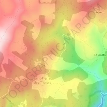 Mappa topografica Cabrio, altitudine, rilievo
