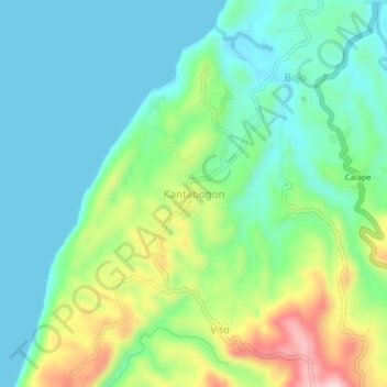 Mappa topografica Kantabogon, altitudine, rilievo