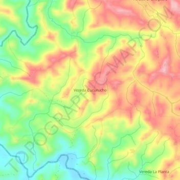 Mappa topografica Vereda Cucurucho, altitudine, rilievo