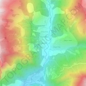 Mappa topografica Les Rousses, altitudine, rilievo