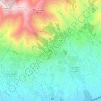 Mappa topografica Mijas, altitudine, rilievo