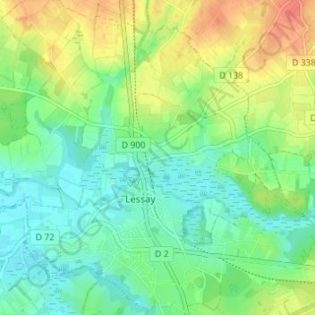 Mappa topografica Sainte-Opportune, altitudine, rilievo