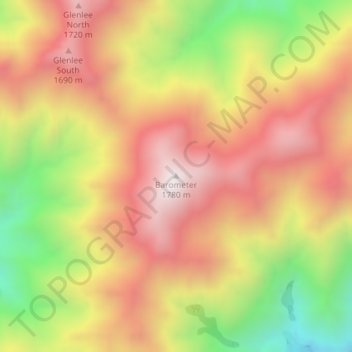 Mappa topografica Barometer, altitudine, rilievo