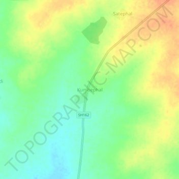 Mappa topografica Kumbephal, altitudine, rilievo