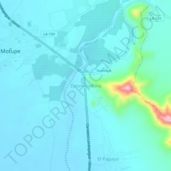 Mappa topografica Desmotadora, altitudine, rilievo