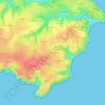 Mappa topografica Petit Houx, altitudine, rilievo