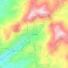 Mappa topografica Shookville, altitudine, rilievo