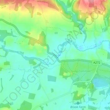 Mappa topografica Trotton, altitudine, rilievo