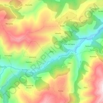 Mappa topografica Selce, altitudine, rilievo