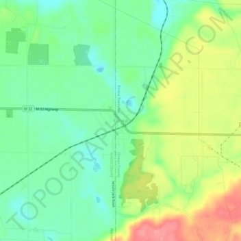 Mappa topografica Elmira, altitudine, rilievo