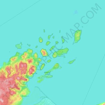 Mappa topografica Apostle Islands, altitudine, rilievo