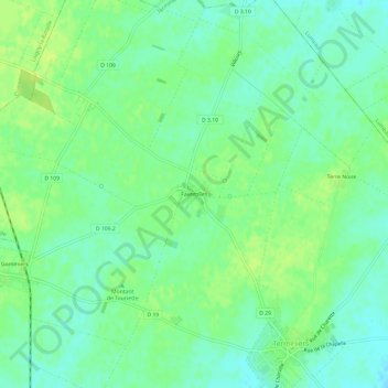 Mappa topografica Faverolles, altitudine, rilievo
