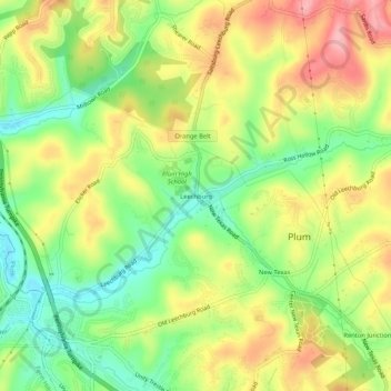 Mappa topografica Leechburg, altitudine, rilievo