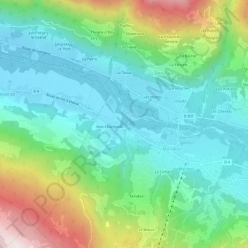Mappa topografica La Grasse, altitudine, rilievo