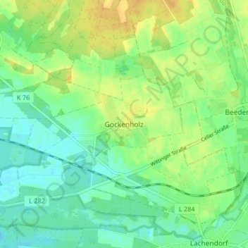 Mappa topografica Gockenholz, altitudine, rilievo