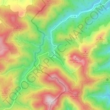 Mappa topografica Serviès, altitudine, rilievo