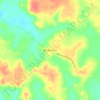 Mappa topografica Manguerinha, altitudine, rilievo