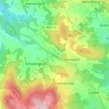 Mappa topografica Weging, altitudine, rilievo