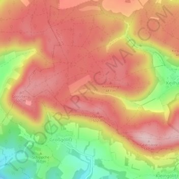 Mappa topografica Ilmtal, altitudine, rilievo
