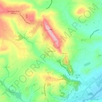 Mappa topografica San Marco, altitudine, rilievo