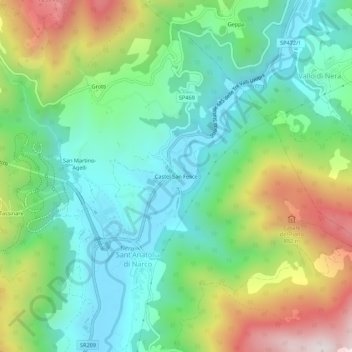 Mappa topografica Castel San Felice, altitudine, rilievo