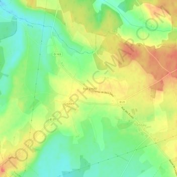 Mappa topografica Bois Dieu, altitudine, rilievo