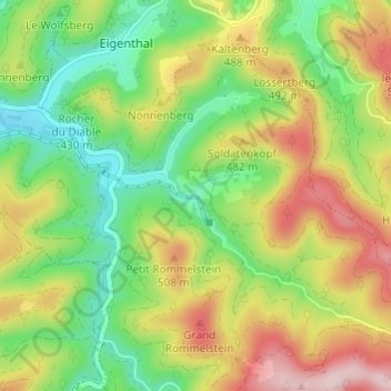 Mappa topografica Grand Soldat, altitudine, rilievo