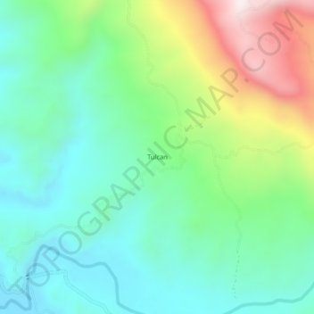 Mappa topografica Tulcan, altitudine, rilievo