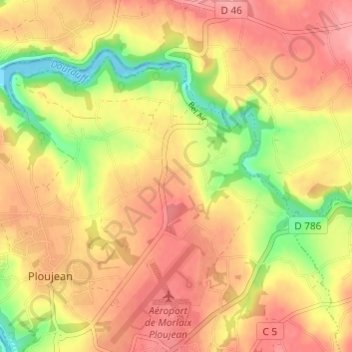 Mappa topografica La Villeneuve, altitudine, rilievo