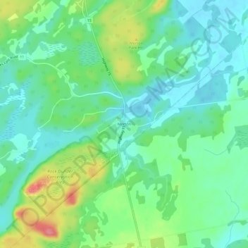 Mappa topografica Morton, altitudine, rilievo