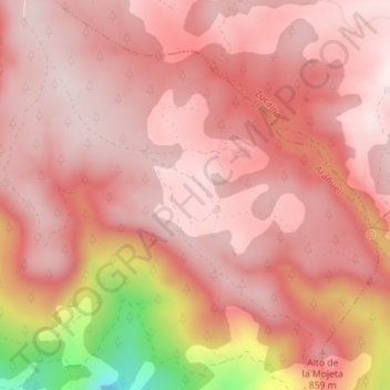 Mappa topografica El Plano, altitudine, rilievo